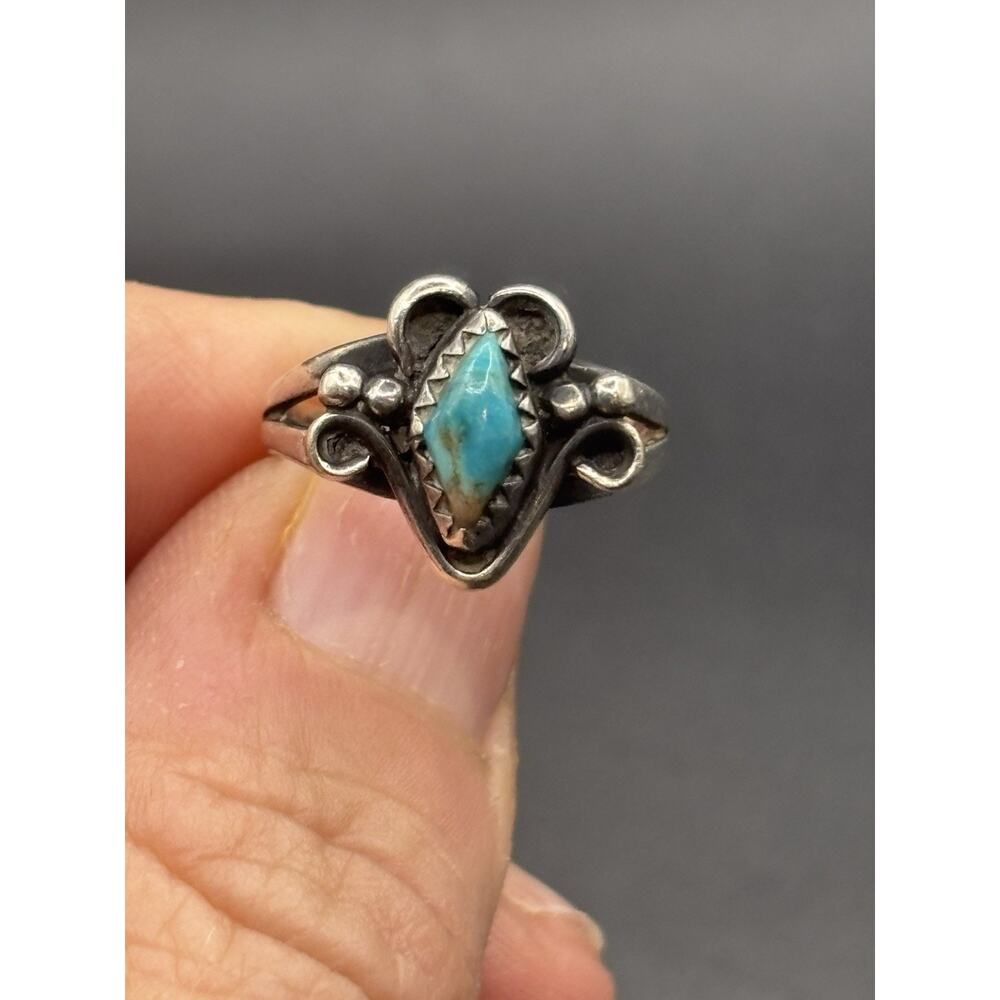 Sterling Silver And Turquoise Ring ,6